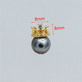 CZ Paved Crown Ear Posts, 18K Plated Brass Stud Earrings