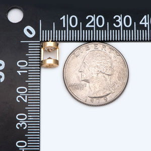 10pcs CZ Paved Cylinder Hourglass Charms for DIY Jewelry Making