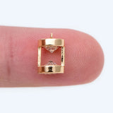 10pcs CZ Paved Cylinder Hourglass Charms for DIY Jewelry Making