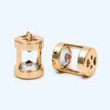 10pcs CZ Paved Cylinder Hourglass Charms for DIY Jewelry Making
