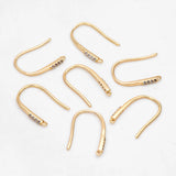 10pcs CZ Paved Earring Hooks, 18K Plated Earwires