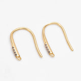 10pcs CZ Paved Earring Hooks, 18K Plated Earwires