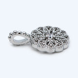 10pcs CZ Paved Filigree Coin Charm Earring Findings