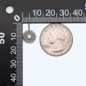 10pcs CZ Paved Filigree Coin Charm Earring Findings