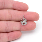 10pcs CZ Paved Filigree Coin Charm Earring Findings