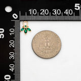10pcs CZ Paved Flower Charm 12x9mm, Real Plated Brass Leaf Pendants