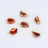 10pcs CZ Paved Flower Charms 12x8mm, Red CZ Pendants