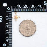 10pcs CZ Paved Flower Charms 16mm, Plated Brass Cross Pendants