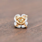 10pcs CZ Paved Flower Charms 8mm, Gold/Silver Tone Pendants