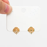 10pcs CZ Paved Flower Ear Posts 12mm with Loop, Sterling Silver Pin