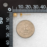 10pcs CZ Paved Flower Ear Posts, 6mm Stud Earrings, DIY Findings