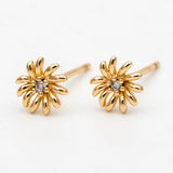 10pcs CZ Paved Flower Ear Posts, 6mm Stud Earrings, DIY Findings