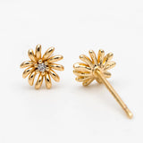 10pcs CZ Paved Flower Ear Posts, 6mm Stud Earrings, DIY Findings