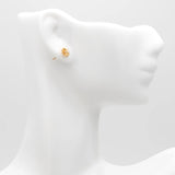 10pcs CZ Paved Flower Ear Posts, 6mm Stud Earrings, DIY Findings