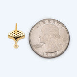 10pcs CZ Paved Ginkgo Leaf Ear Post Earrings
