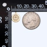 10pcs CZ Paved Chinese Coin Charm 12mm Round Coin Disk Pendants