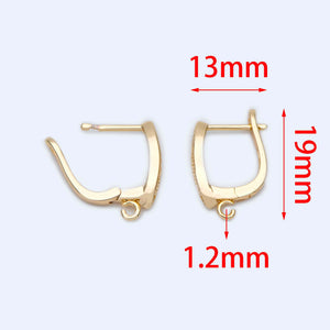 10pcs CZ Paved Lever Back Earring Wires with Open Jump Ring