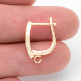 10pcs CZ Paved Lever Back Earring Wires with Open Jump Ring