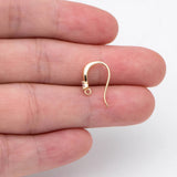 10pcs CZ Paved Earring Hooks, 18K Plated Brass Earwires