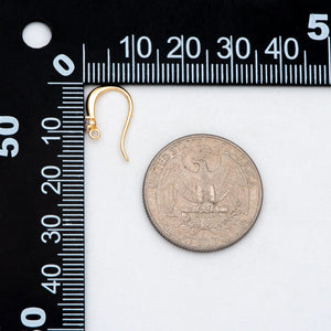 10pcs CZ Paved Earring Hooks, 18K Plated Brass Earwires