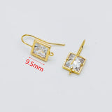 10pcs 18K CZ Paved Earring Hooks, Gold Plated Brass Earwires