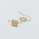 10pcs 18K CZ Paved Earring Hooks, Gold Plated Brass Earwires