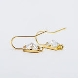 10pcs 18K CZ Paved Earring Hooks, Gold Plated Brass Earwires