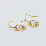 10pcs 18K CZ Paved Earring Hooks, Gold Plated Brass Earwires