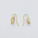10pcs 18K CZ Paved Earring Hooks, Gold Plated Brass Earwires