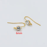 10pcs CZ Paved Earring Hooks 18K Plated Brass Earwires