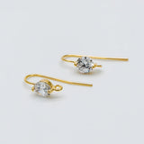 10pcs CZ Paved Earring Hooks 18K Plated Brass Earwires