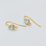10pcs CZ Paved Earring Hooks 18K Plated Brass Earwires