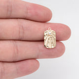 10pcs Evil Eye Charms, 18K Plated Brass, Square Pendants