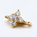 10pcs CZ Paved Flower Beads, 2 Hole Bracelet Spacer Beads