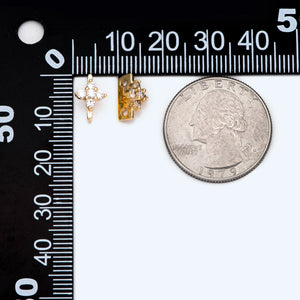 10pcs CZ Paved Flower Beads, 2 Hole Bracelet Spacer Beads