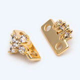 10pcs CZ Paved Flower Beads, 2 Hole Bracelet Spacer Beads
