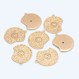 10pcs CZ Paved Gap Disc Charm Necklace Jewelry Making Supplies