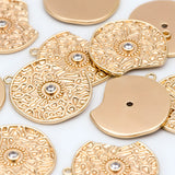 10pcs CZ Paved Gap Disc Charm Necklace Jewelry Making Supplies