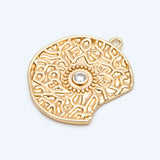 10pcs CZ Paved Gap Disc Charm Necklace Jewelry Making Supplies
