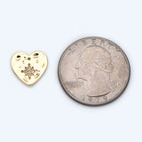 10pcs CZ Paved Hammered Heart Charm Pendant For Jewelry Making