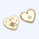 10pcs CZ Paved Hammered Heart Charm Pendant For Jewelry Making