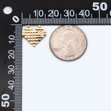 10pcs CZ Paved Heart Charms 14x16mm, Plated Brass Heart Pendants