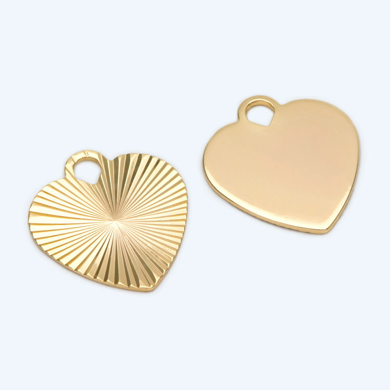 10pcs CZ Paved Heart Charms, Jewelry Supplies, DIY Material (GB-2151)