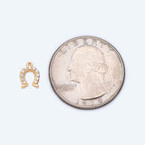 10pcs CZ Paved Horseshoe Charms 9x6.5mm DIY Jewelry Findings