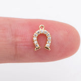 10pcs CZ Paved Horseshoe Charms 9x6.5mm DIY Jewelry Findings