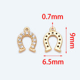 10pcs CZ Paved Horseshoe Charms 9x6.5mm DIY Jewelry Findings