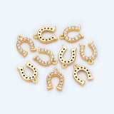10pcs CZ Paved Horseshoe Charms 9x6.5mm DIY Jewelry Findings