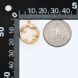 10pcs CZ Paved Star and Circle Pendants, Rhinestone Hoop Charms