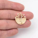 Life Tree Charm with CZ Pave, Earring Findings, DIY Jewelry Making, Supplies