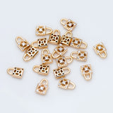 10pcs CZ Paved Lock Charms Mini LOCK Pendants 5x9mm Real Brass